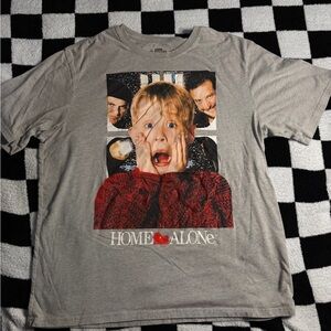 Home Alone Kevin Men's Large Regular Fit Short Sleeve T-Shirt Gray